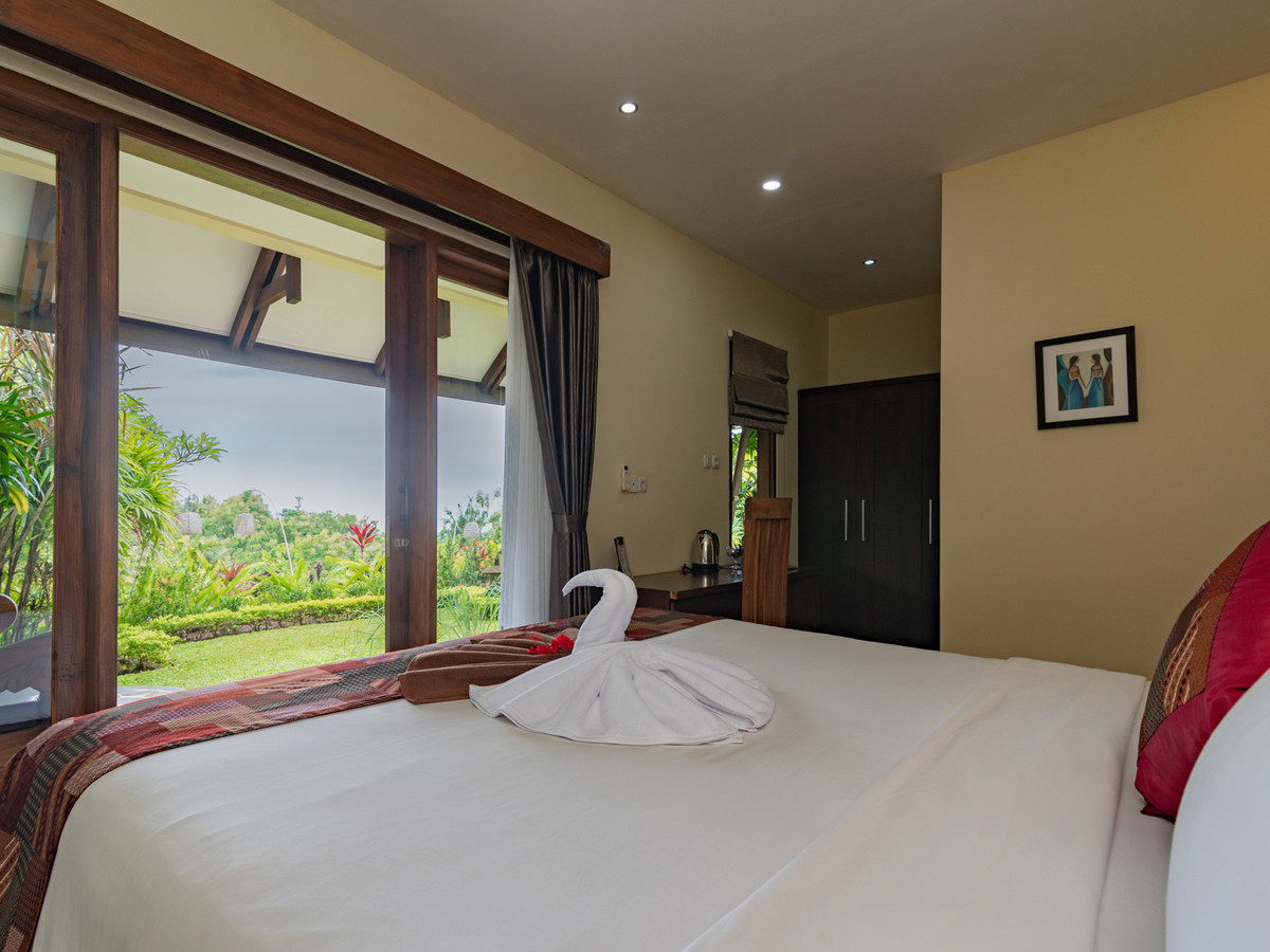 Private terrace of Suite Lumba Lumba at Alamanda with a table set for two
